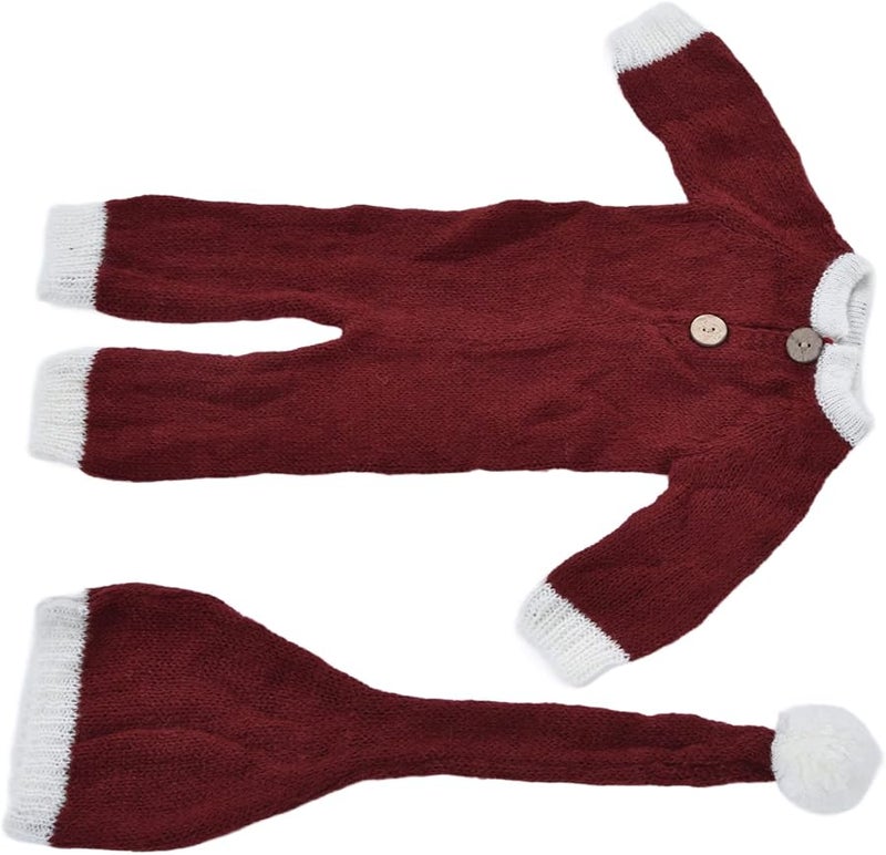 Soft Mohair Newborn Photography Jumpsuit Hat Set Breathable Baby Photo Props 0 2 Months - Image 3